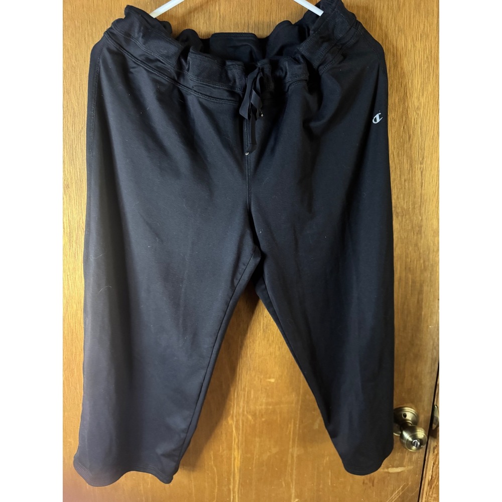 Champion Elite Womens Black Capri Joggers Activewear Pants Large